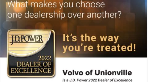 Volvo Unionville J.D. Power Dealer of Excellence 2022